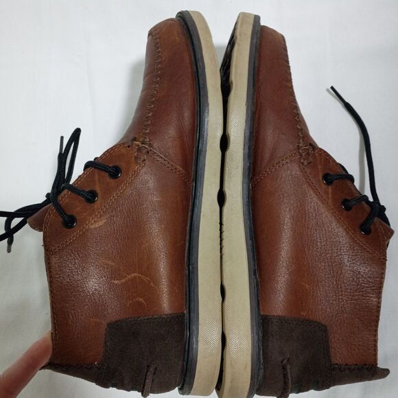 TOMS Chukka Brown Leather Lace-Up MENS BOOTS 10.5